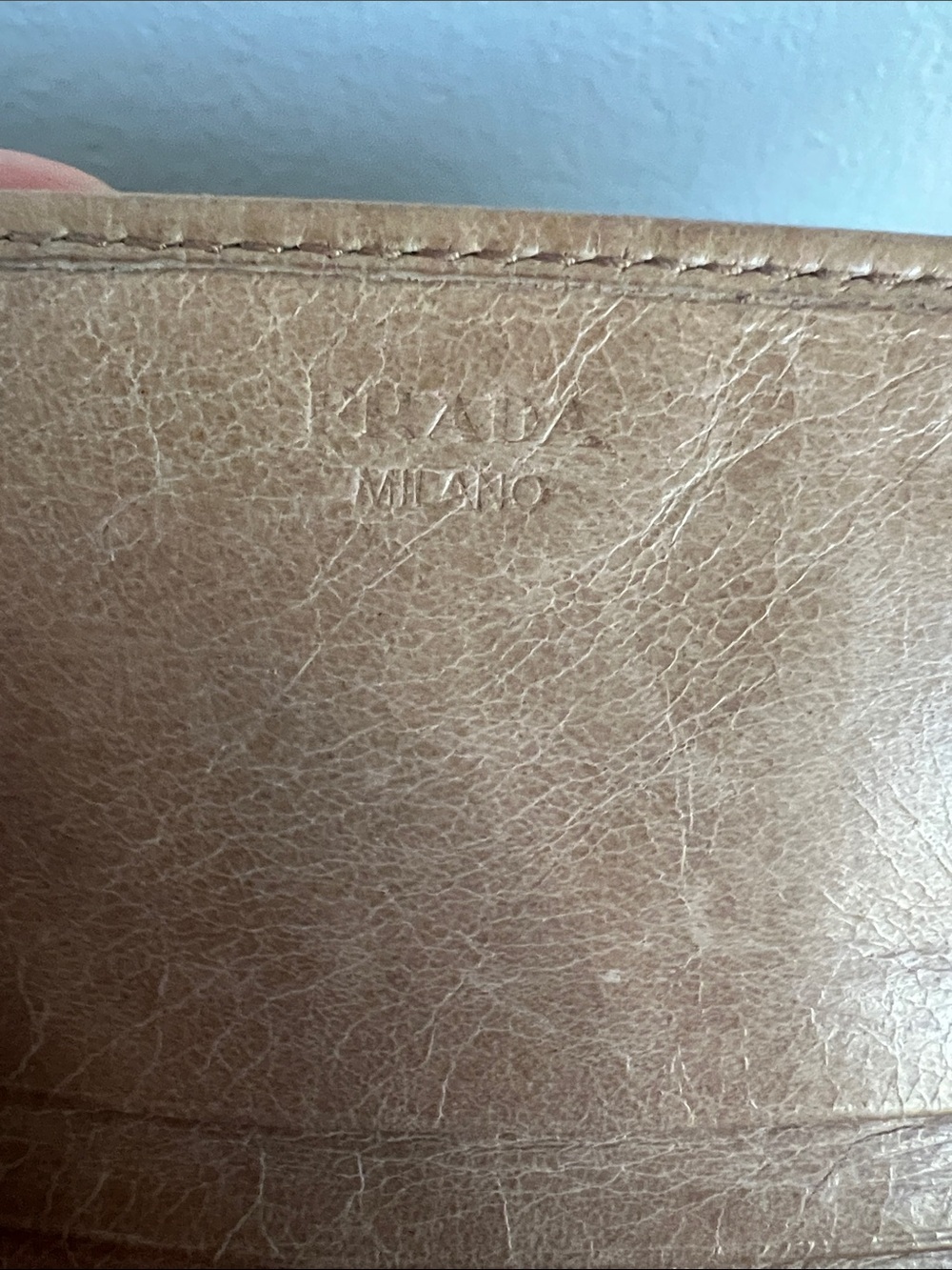 Prada Tan Leather Clutch with Gold Hardware - Picture 8 of 16